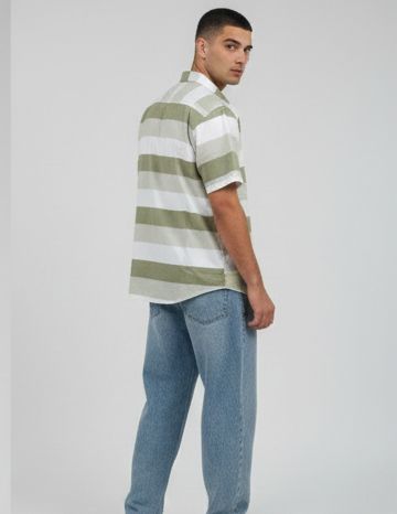 Sr garment Sage Horizon Short-Sleeve Stripe Shirt