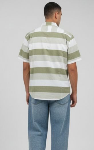 Sr garment Sage Horizon Short-Sleeve Stripe Shirt
